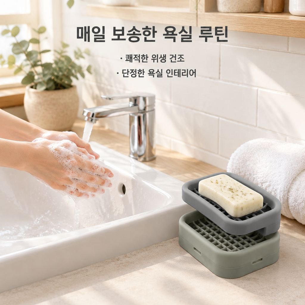 가정용 2단 격자 메쉬 물빠짐 비누받침대 비누 거치대 비누 케이스