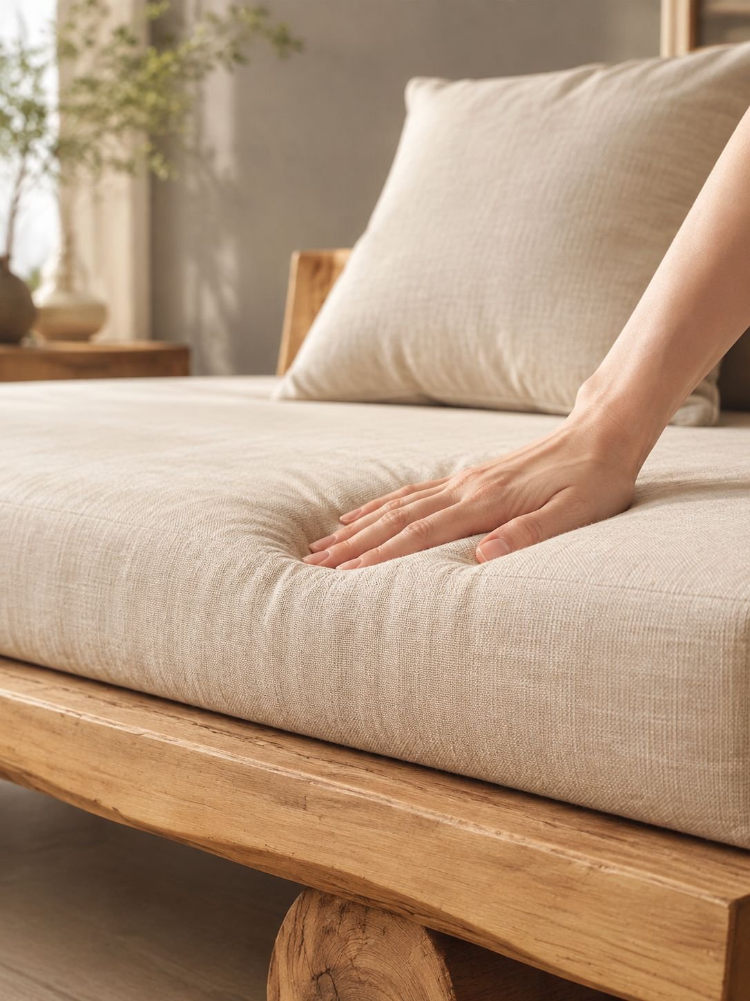 Sessel aus Massivholz im natürlichen Stil, Wohnzimmer- und Balkonsessel