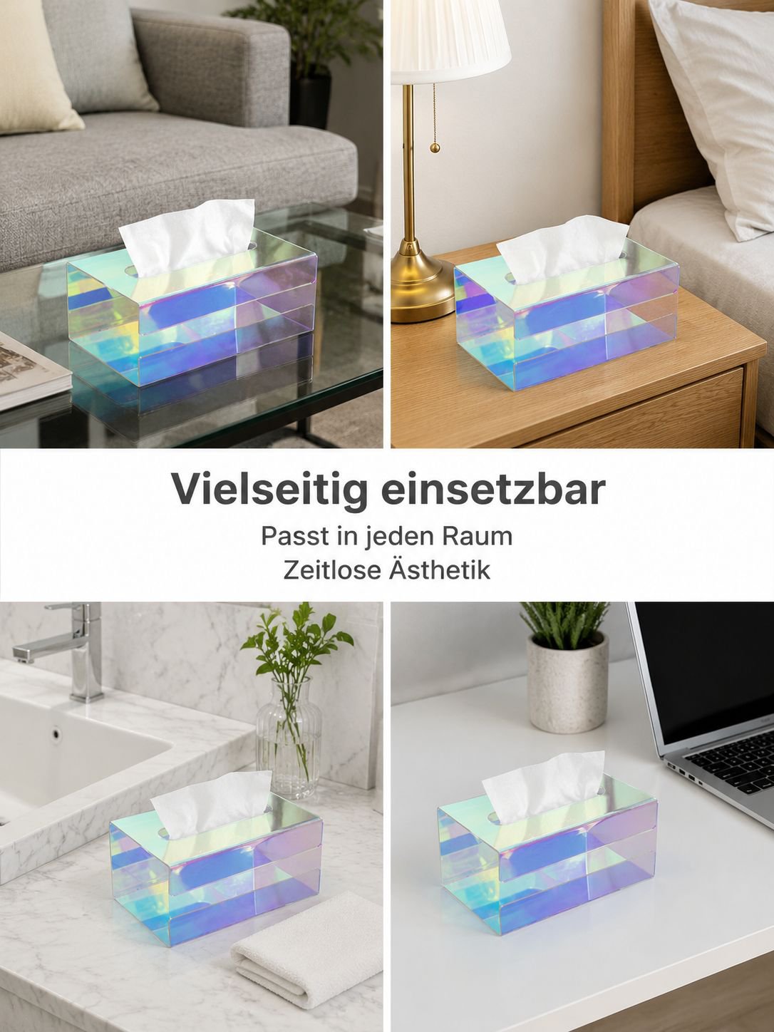 Transparente Taschentuchbox mit leichtem Zugriff