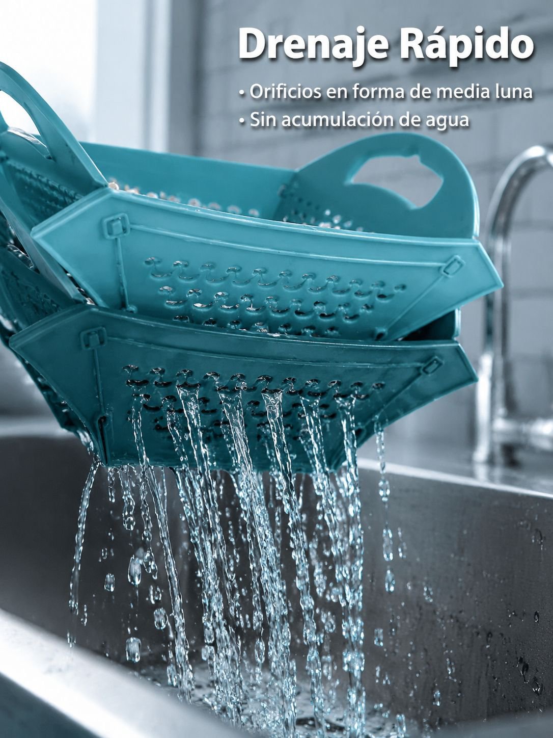Cesta de drenaje plegable