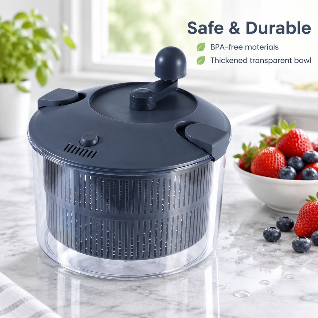 Multifunctional Manual Salad Spinner Vegetable Cutter Slicer & Kitchen Drainer Basket