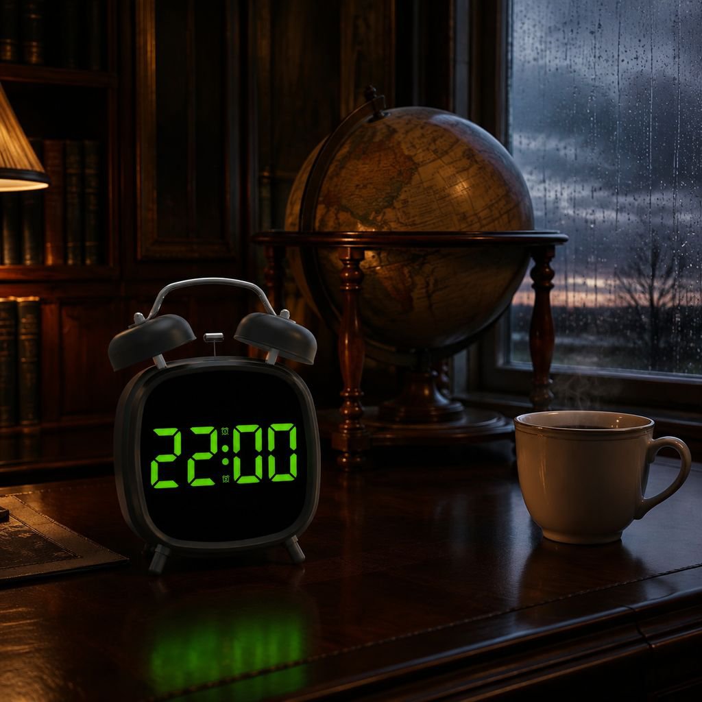 High volume alarm clock with clear digital time display