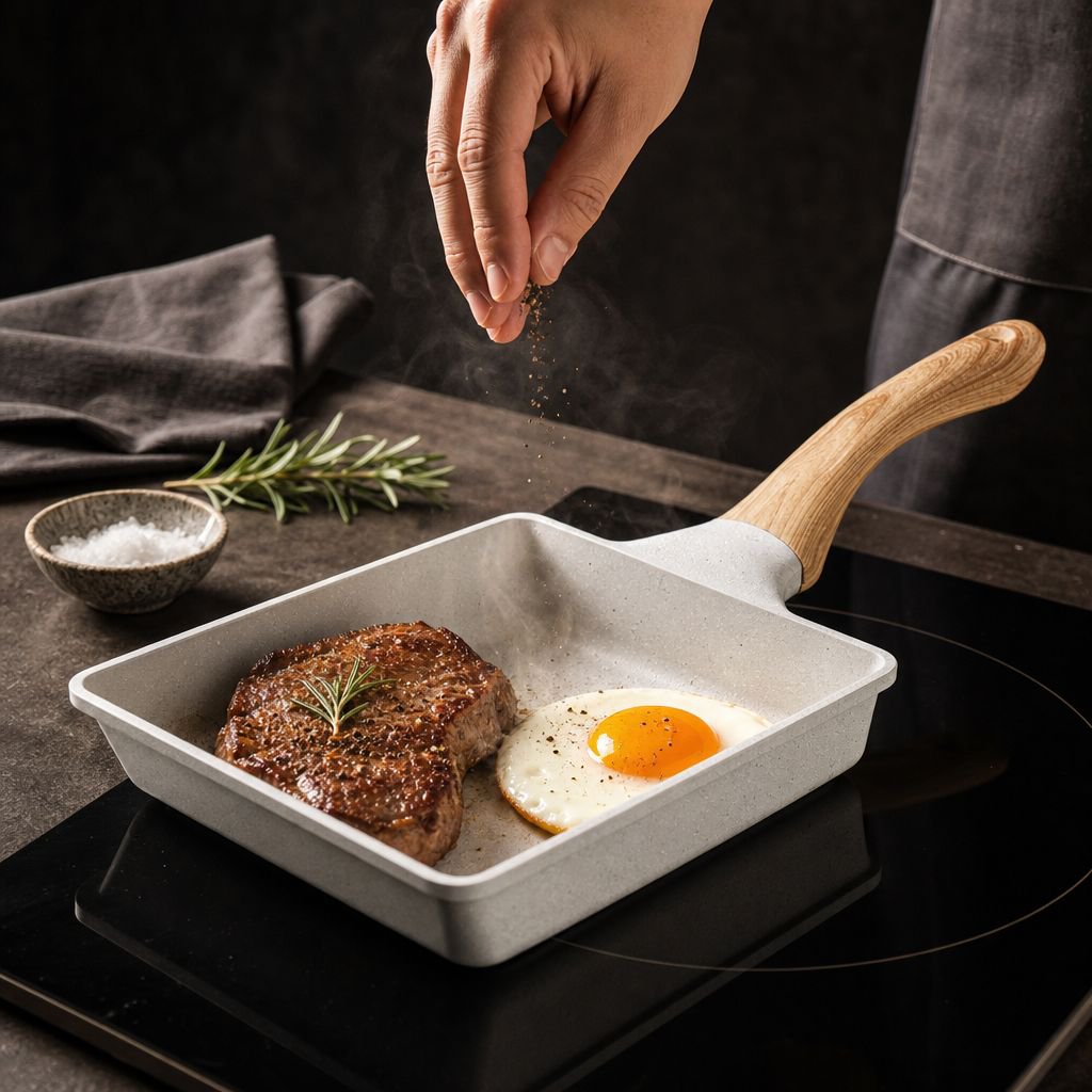 Breakfast Steak Square Egg Roll Frying Pan NonStick Skillet made of Maifanshi for Tamagoyaki