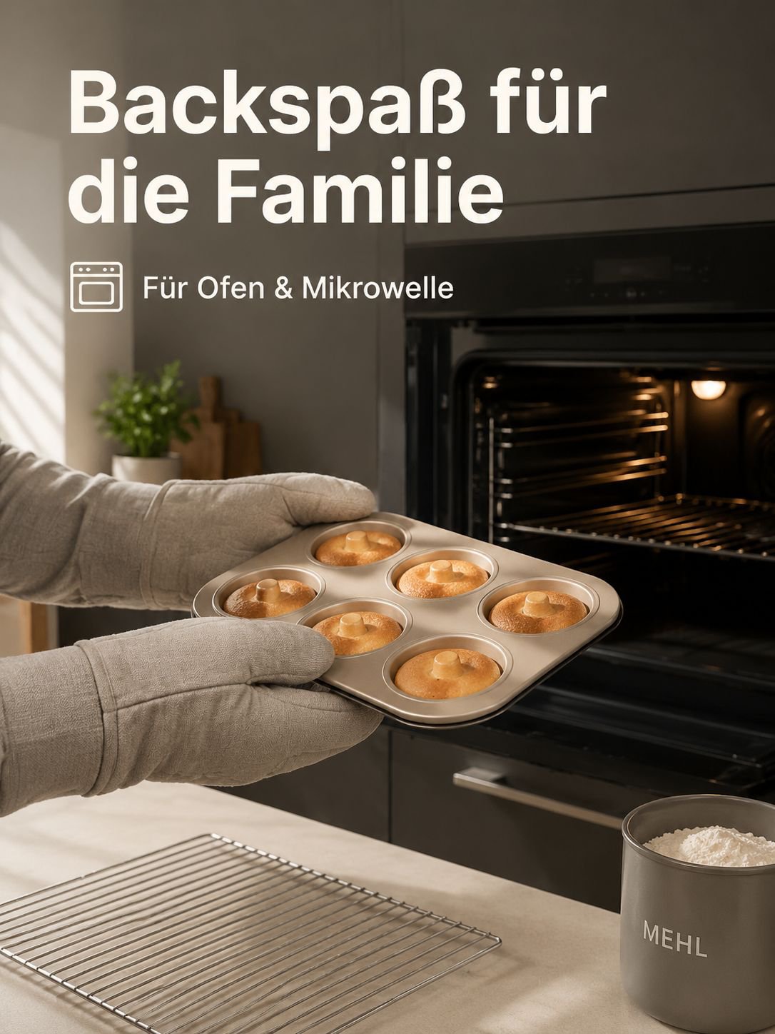 6er Kuchenform Donut Backform mit Muster
