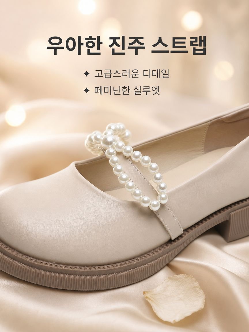 메리제인 슈즈여진주 학원풍 통굽로퍼 빈티지 펌프스 단화