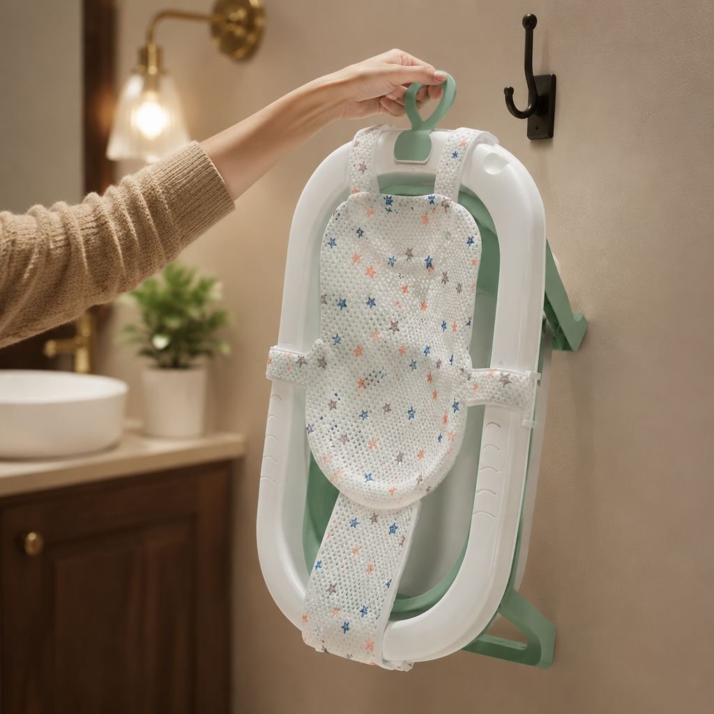 Portable baby bath tub with non-slip design
