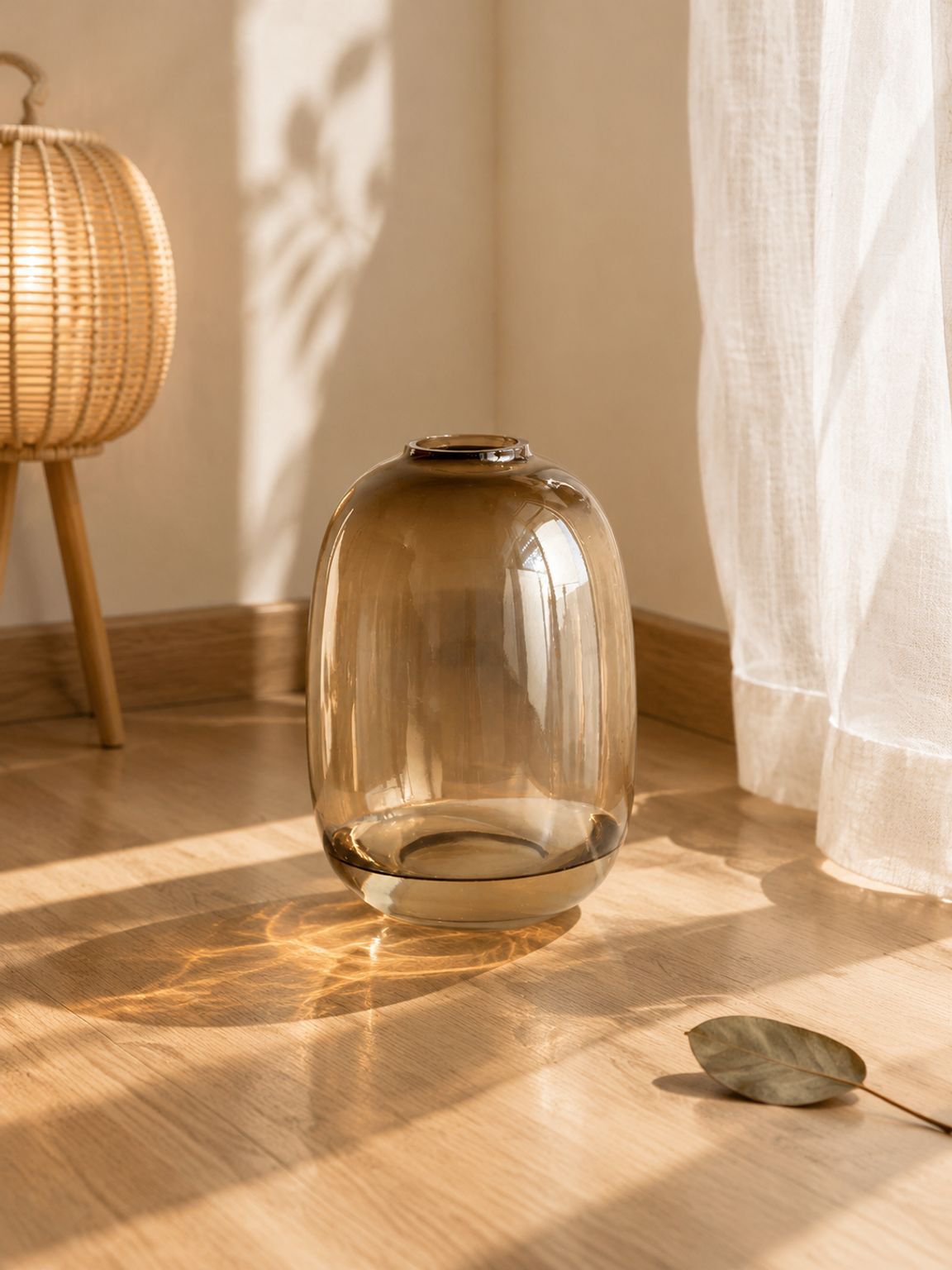 Modern hydroponic plant pot in a stylish glass vase