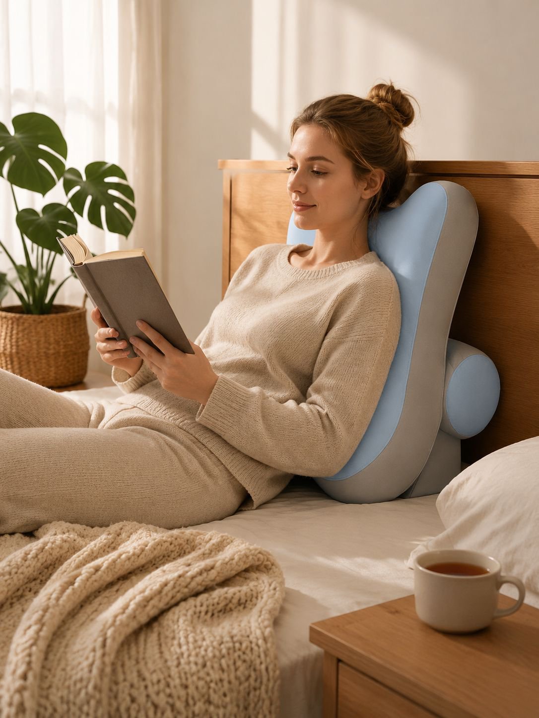 Headboard cushion can be adjusted to different slopes to protect the neck and waist. 
