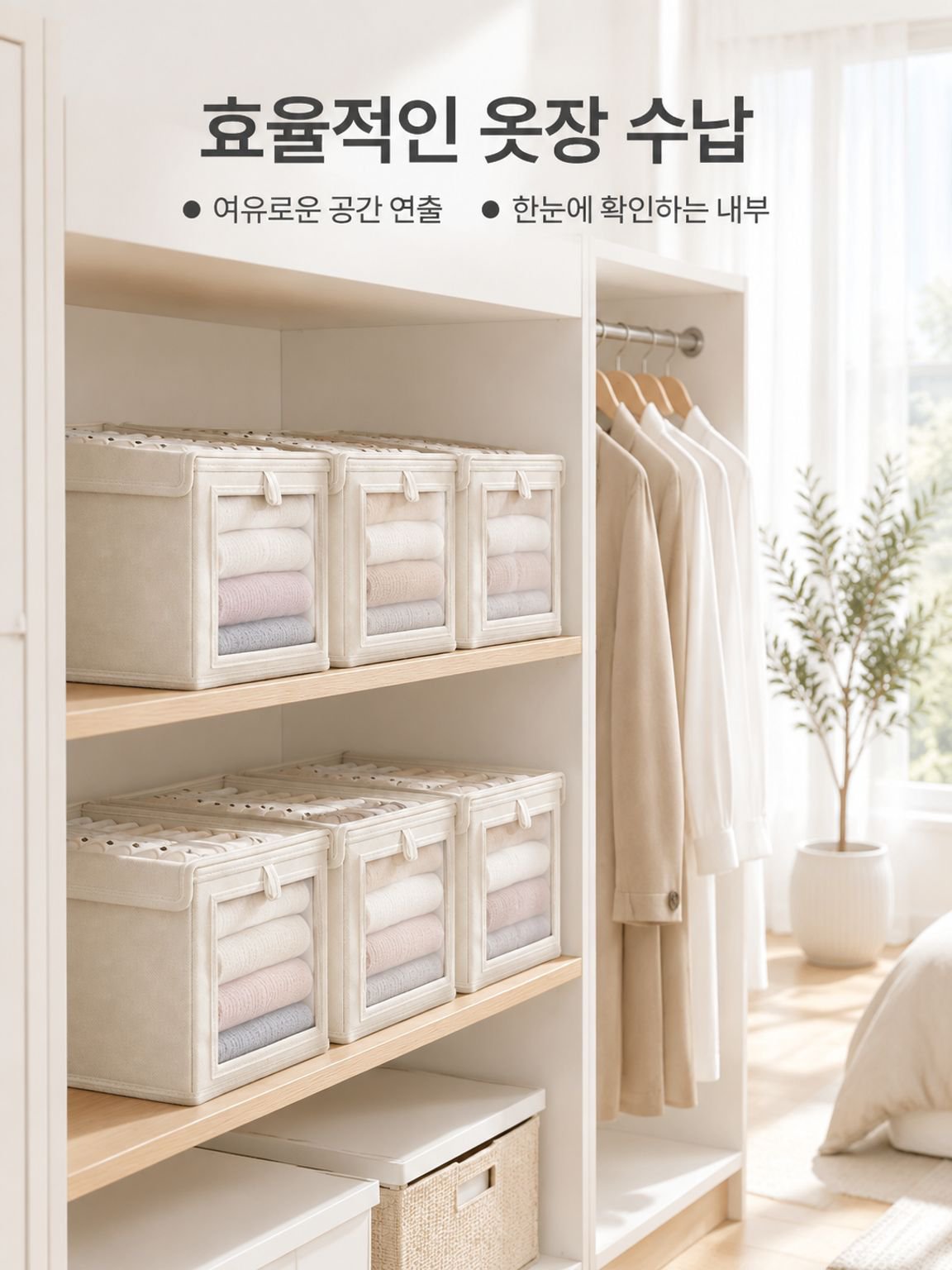 가정용 옷장 수납 박스 정리 케이스