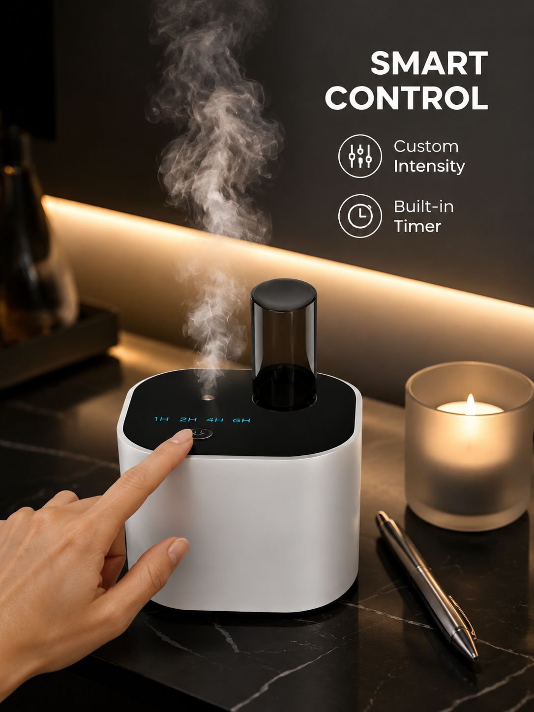 Smart Aroma Diffuser, Wireless Essential Oil Diffuser, Aromatherapy Spray