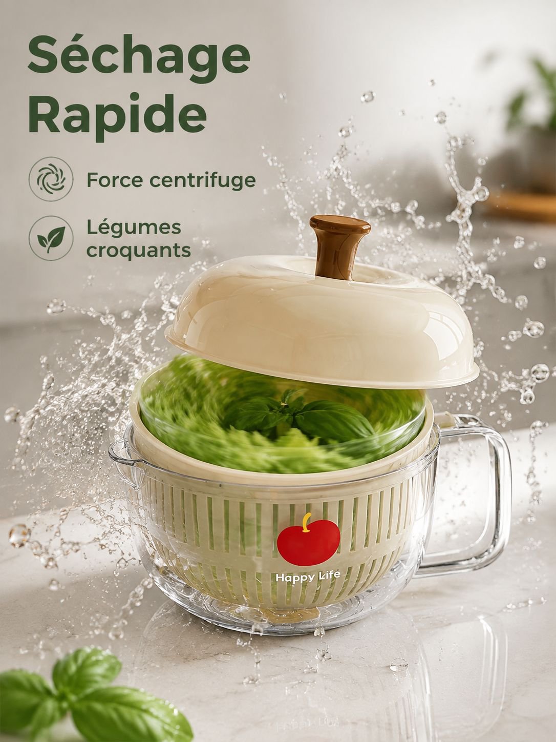 Déshydrateur de fruits et légumes multifonction à manivelle