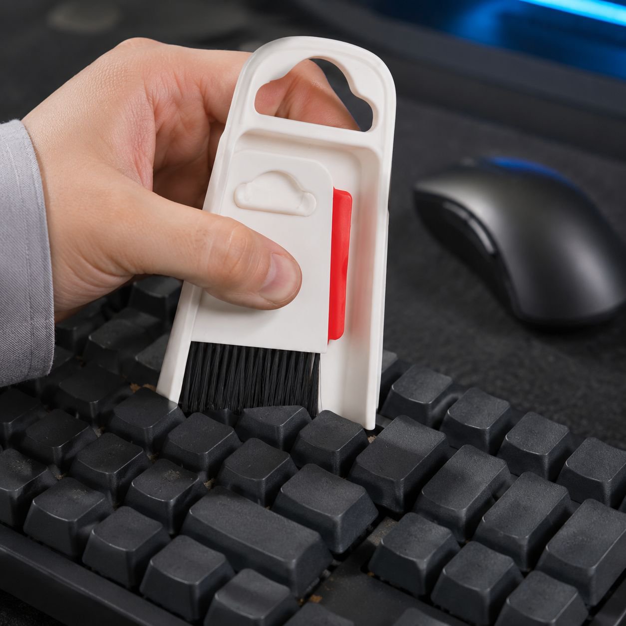 Efficient desktop cleaning tools in action