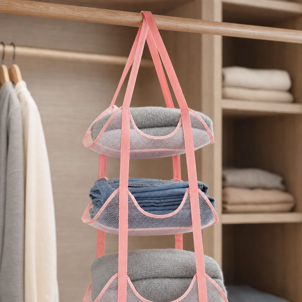 Breathable mesh storage basket for home and office