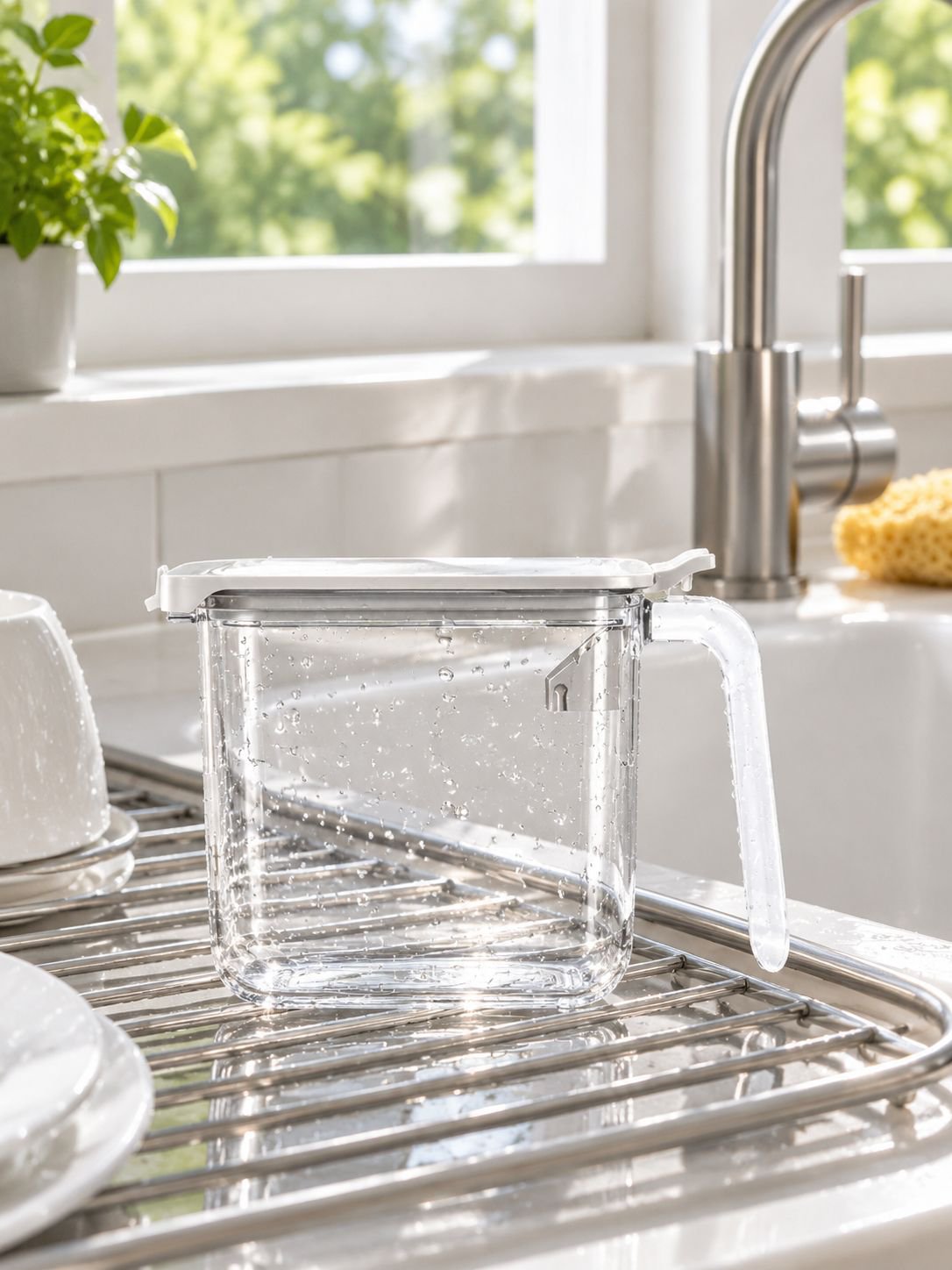 Recipiente de especias transparente ideal para una cocina minimalista