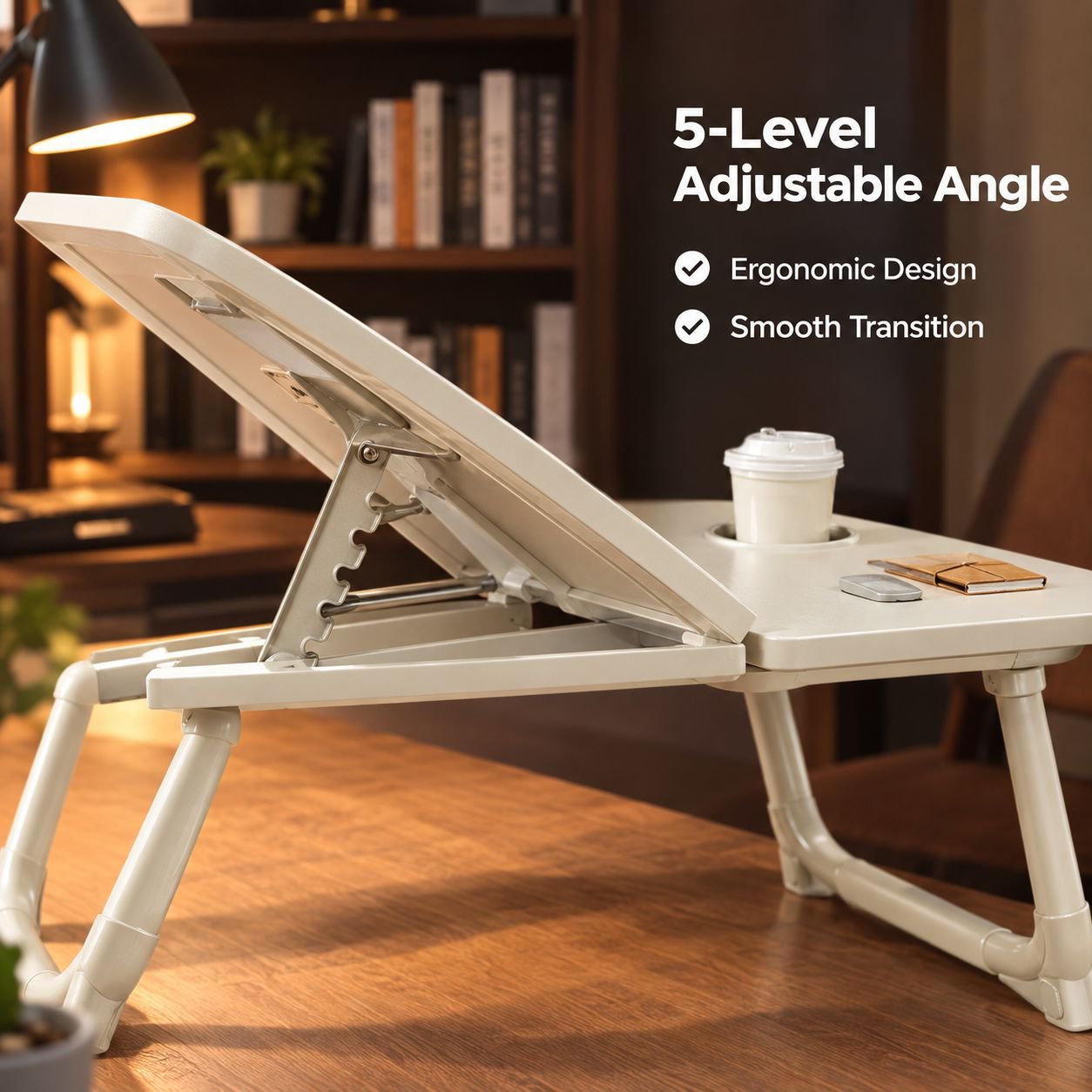 Foldable Adjustable 5-Level Bed Desk