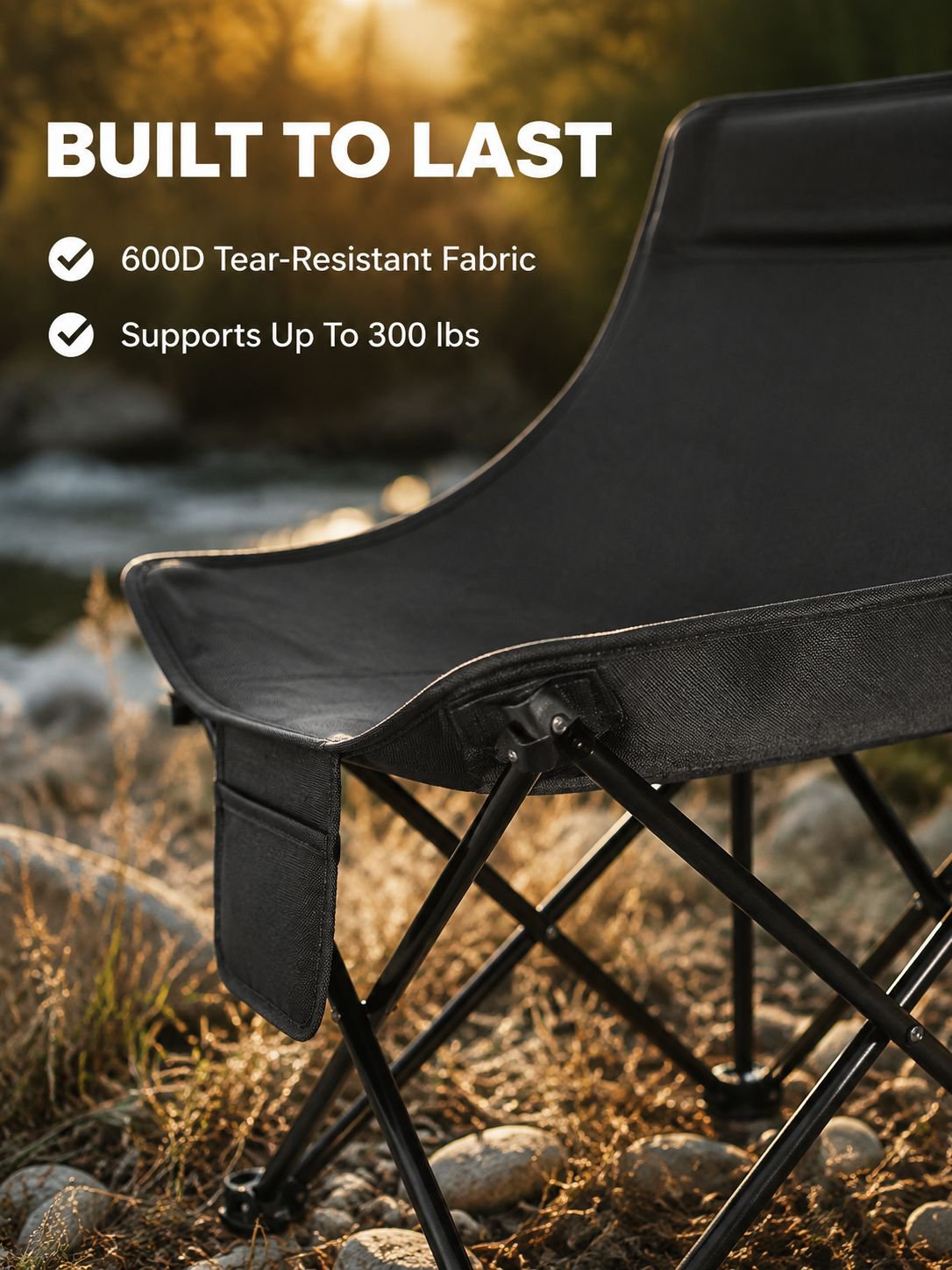 High-back folding fishing chair