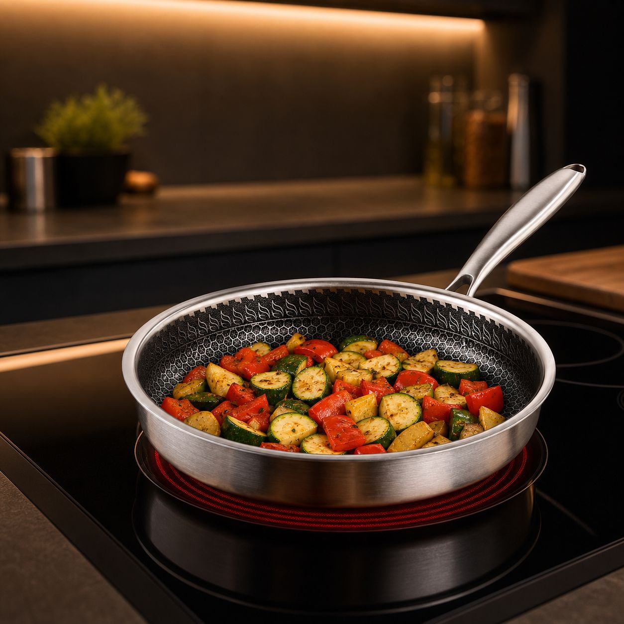 Home Essentials multifunctional triple layer steel frypan