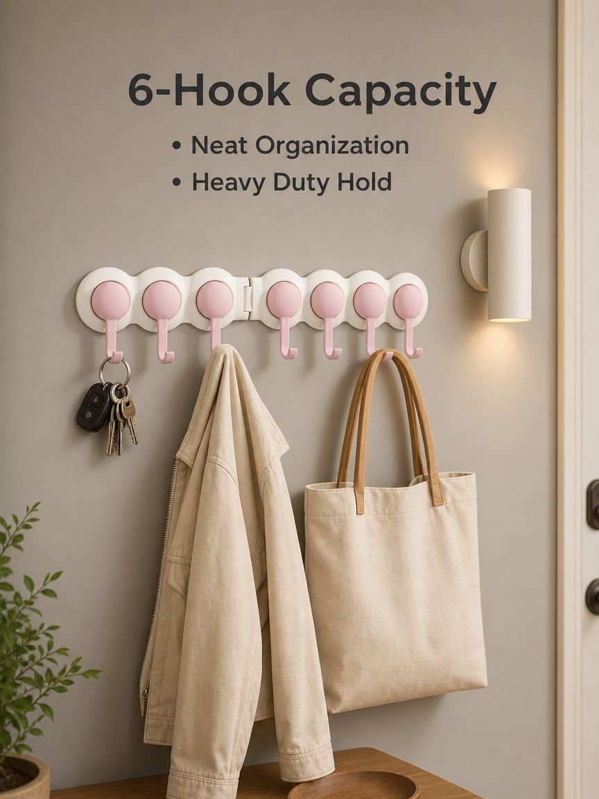 Cream Corner Row Wall Hooks