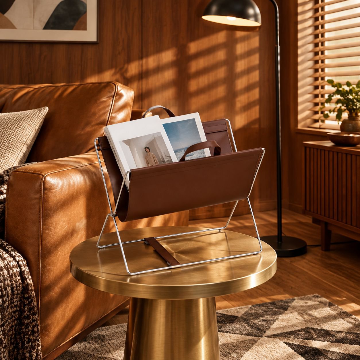 Modern minimalist luxury showroom: bookshelf, magazine rack, display shelf, desktop home decor pictu