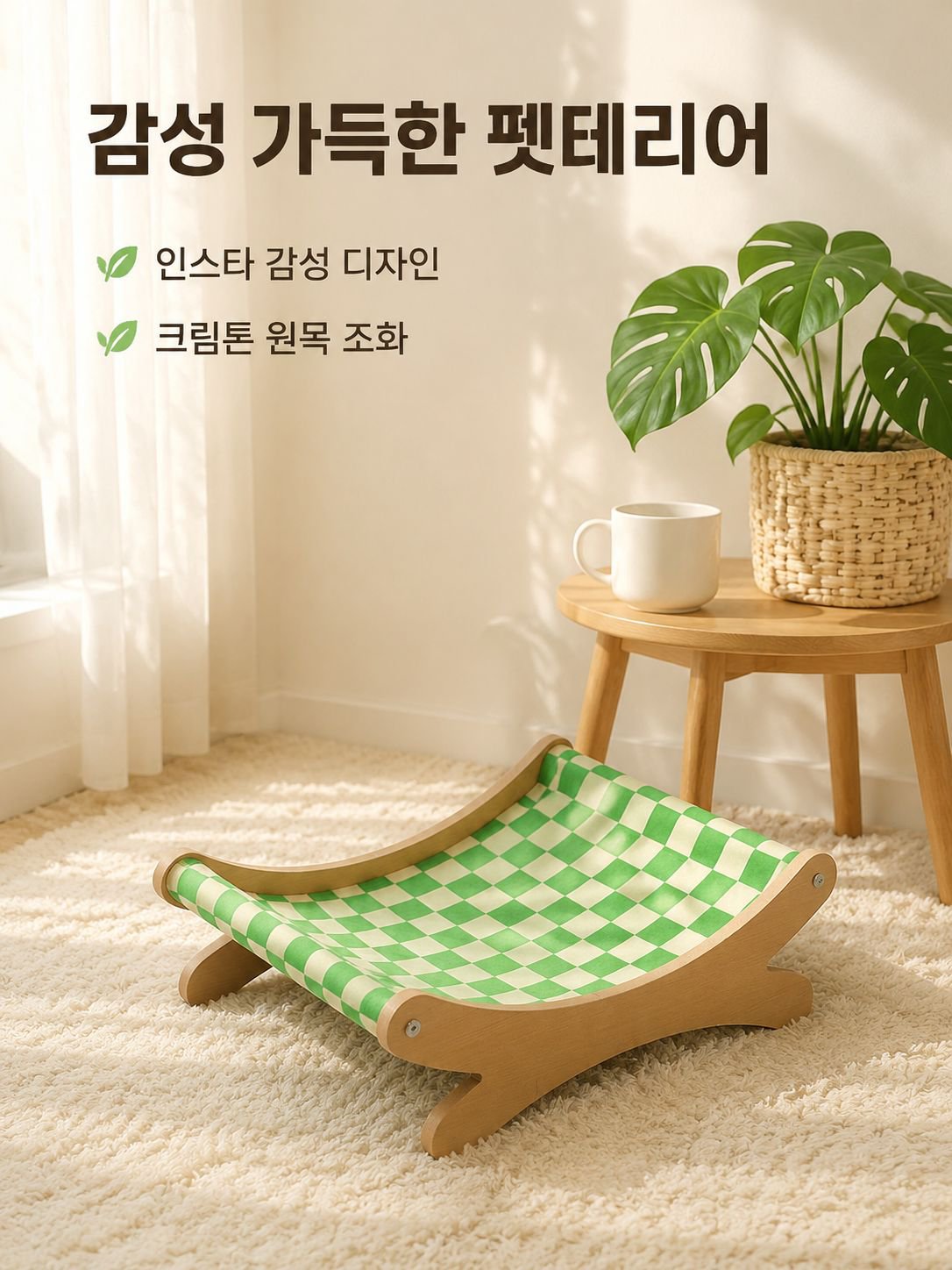 고양이 흔들의자 원목 스크래쳐 침대