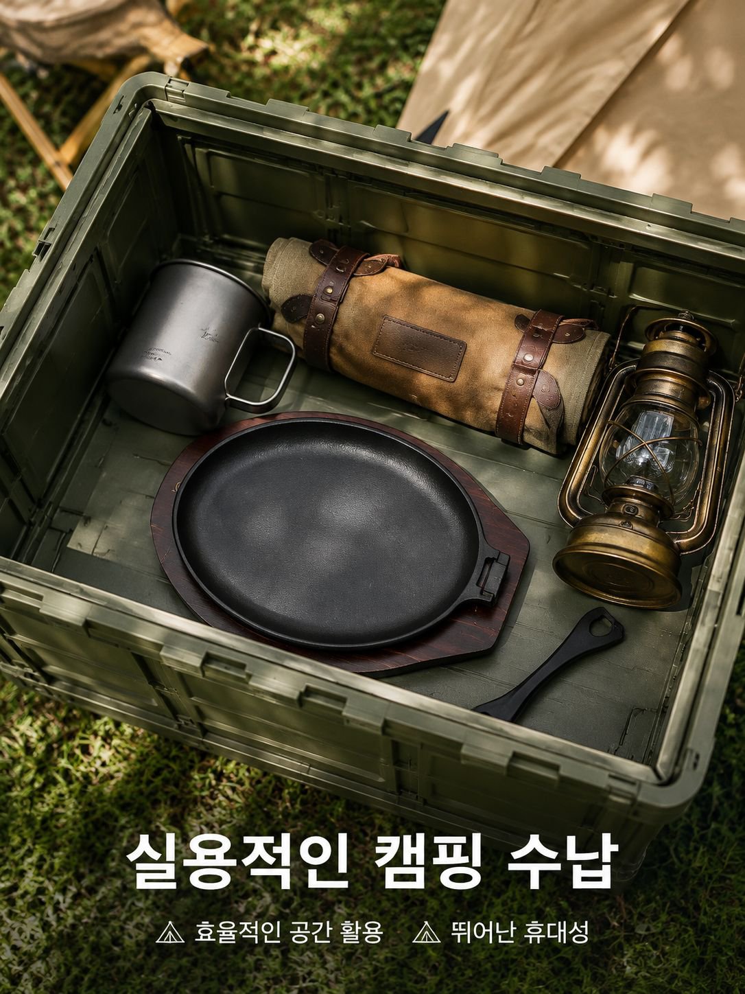 달걀형 프라이팬의 손잡이 디테일