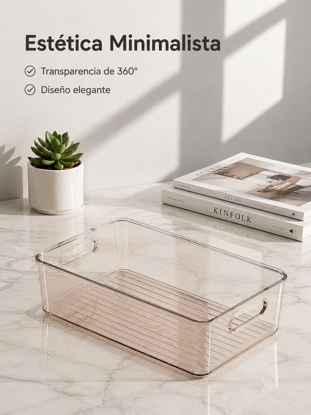 Caja organizadora de acrílico mediana para escritorio