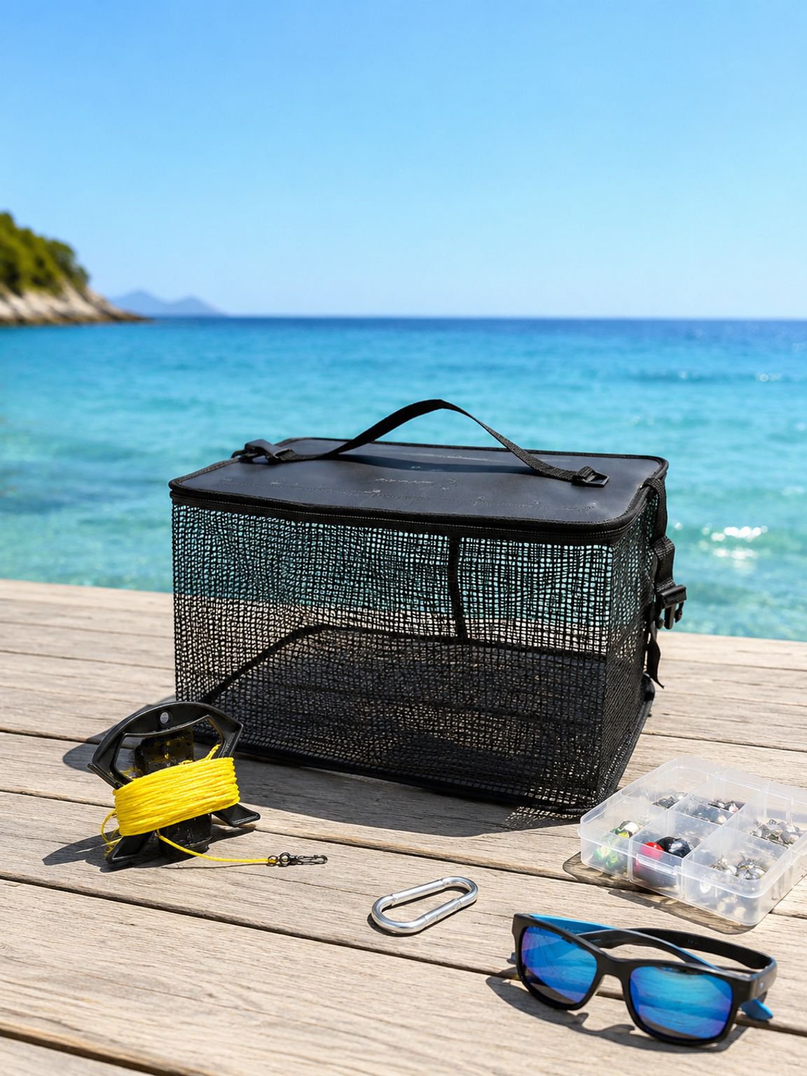 Rock fishing lure fish guard floating water foldable portable sea defense hook quick-drying fish gua