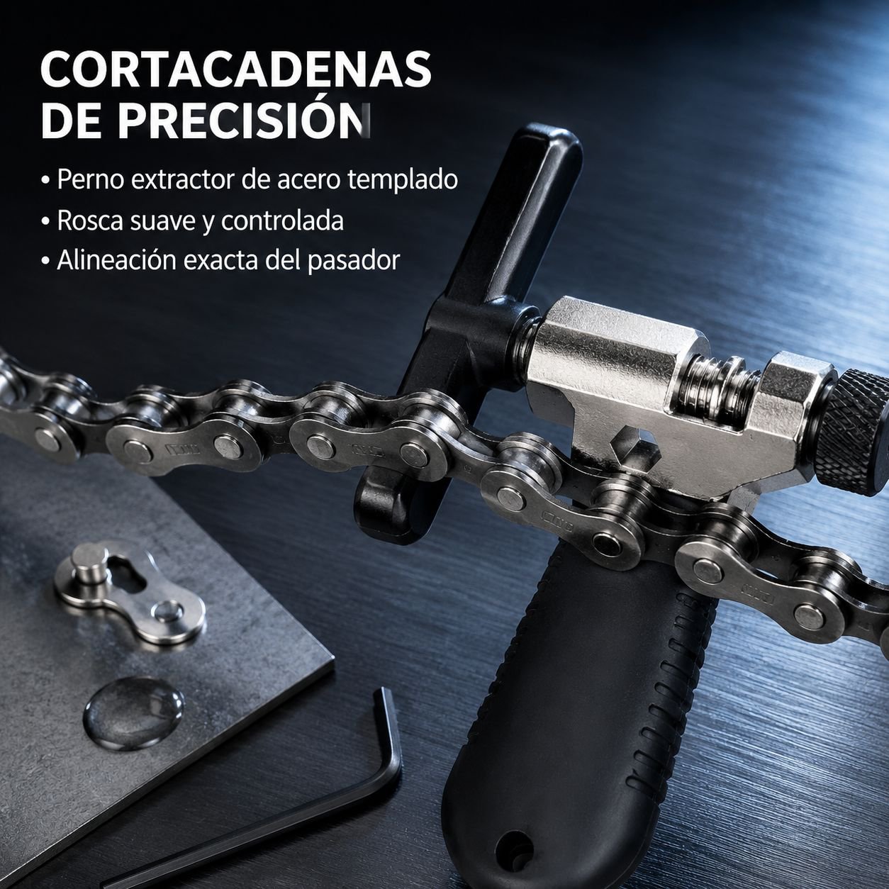 Herramientas para desmontar y reparar cadenas de bicicleta