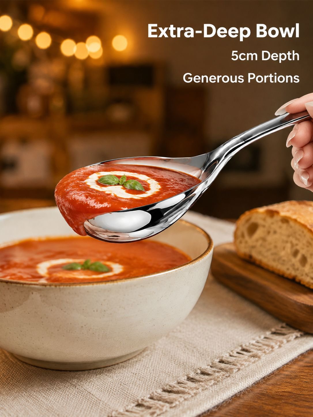 Extra Deep Large Soup Spoon