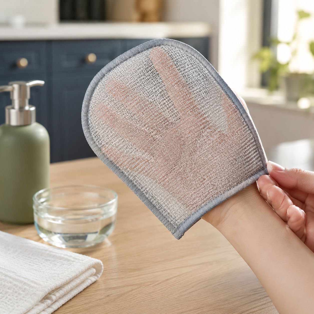 Waterproof oil-absorbing kitchen cloth used for cleaning