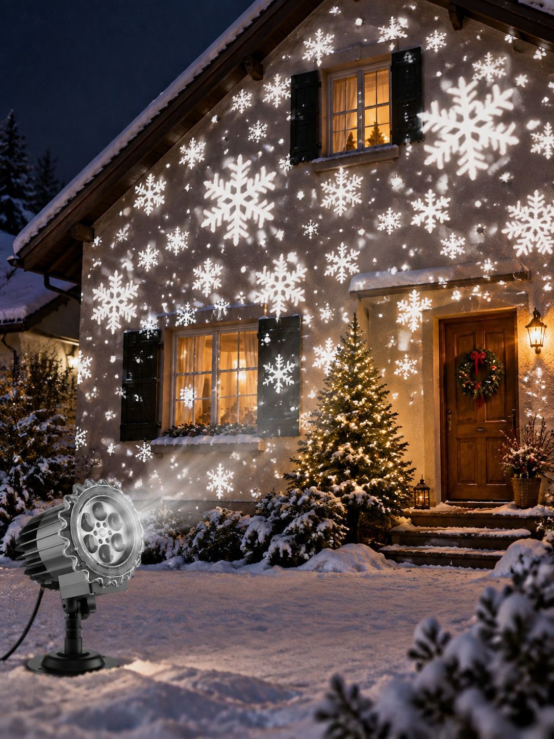 Stimmungsvolle Außenbeleuchtung für Weihnachten