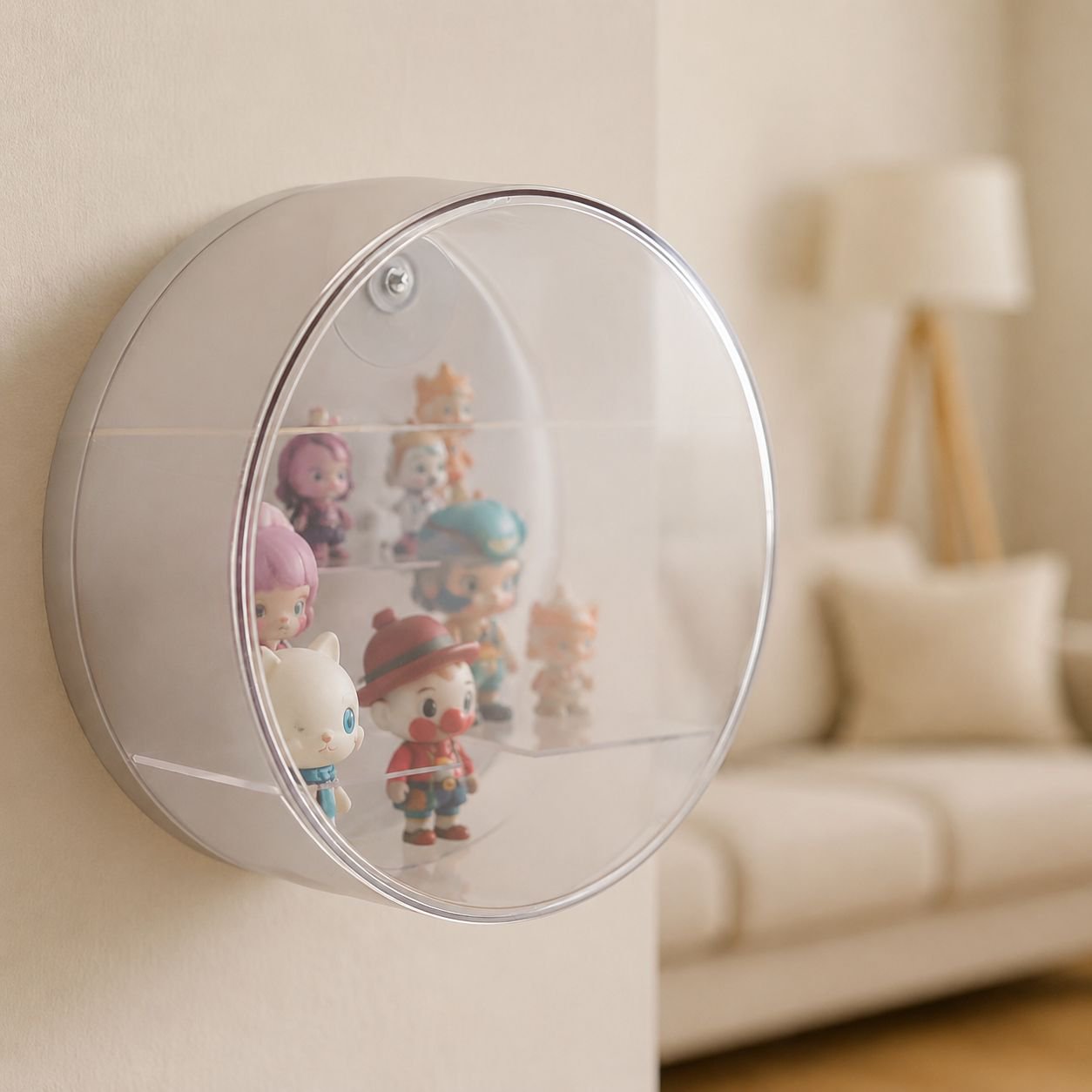 Wohnzimmer-Dekoration mit kreativer Wandaufbewahrungsbox