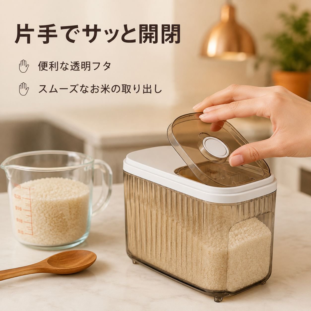家庭用新型防虫・防湿密封米びつ