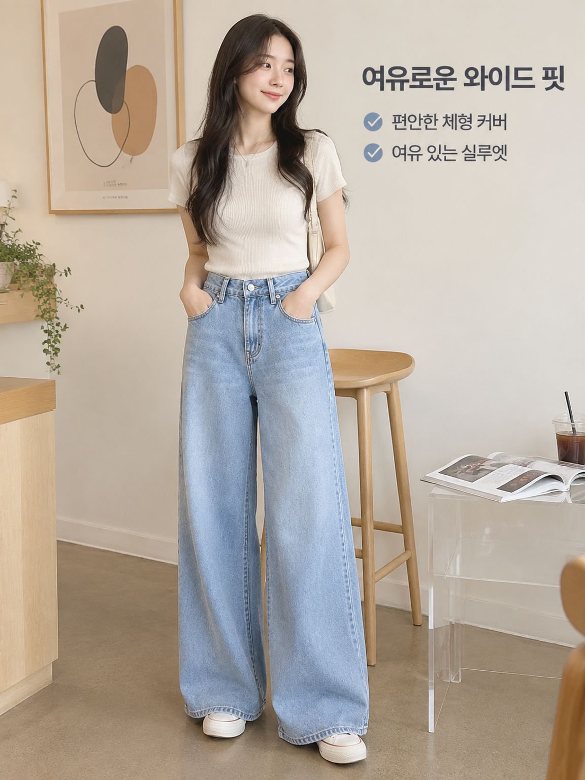 매끈핏 라이오셀 혼방 데님팬츠