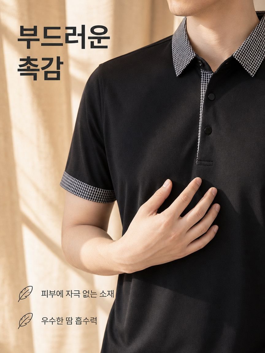 얇은 남성 칼라 반팔 티셔츠 여름 이너 남자 상의