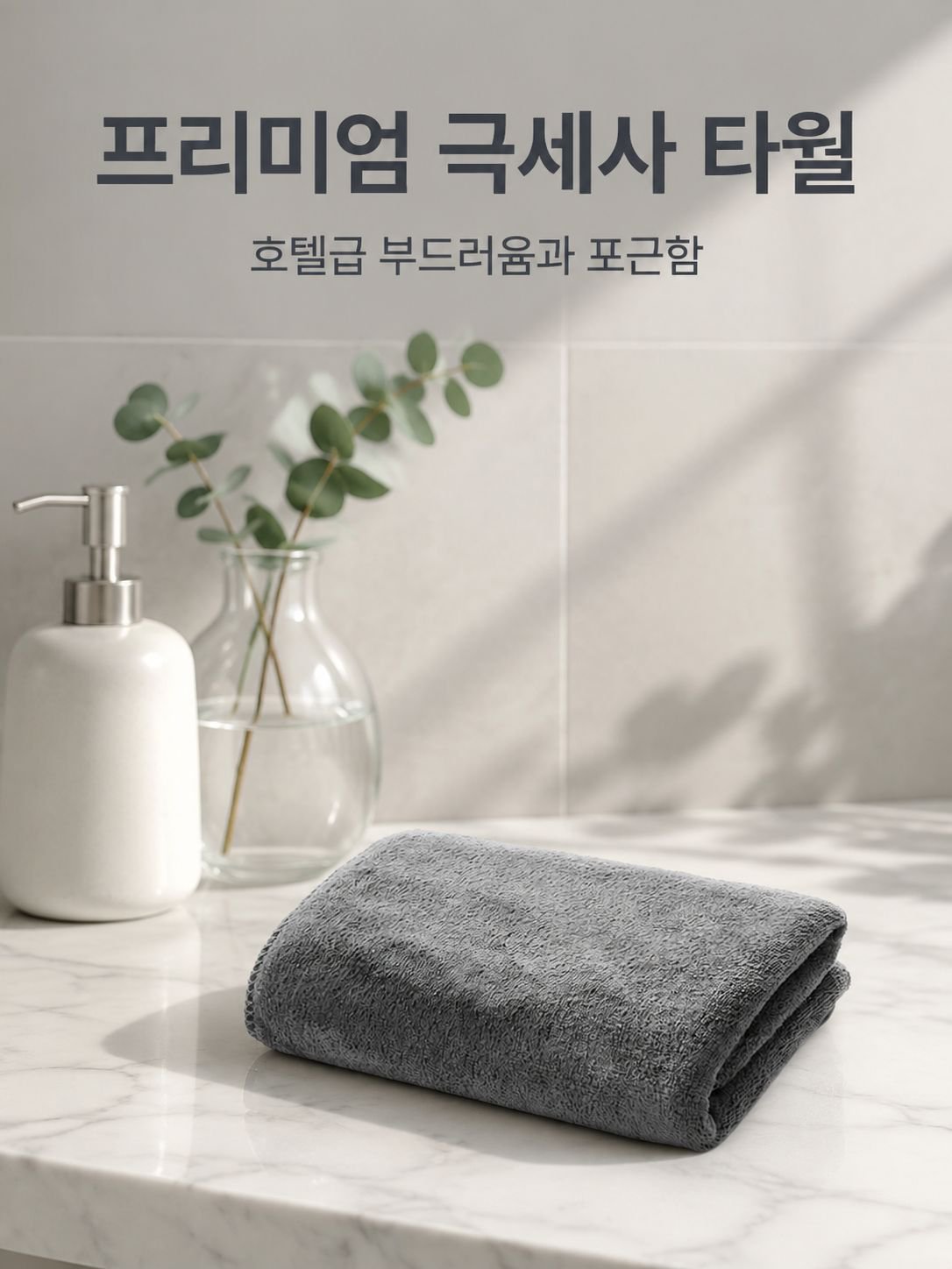 부드럽고 흡수력이 뛰어난 초미세 섬유 작은 수건