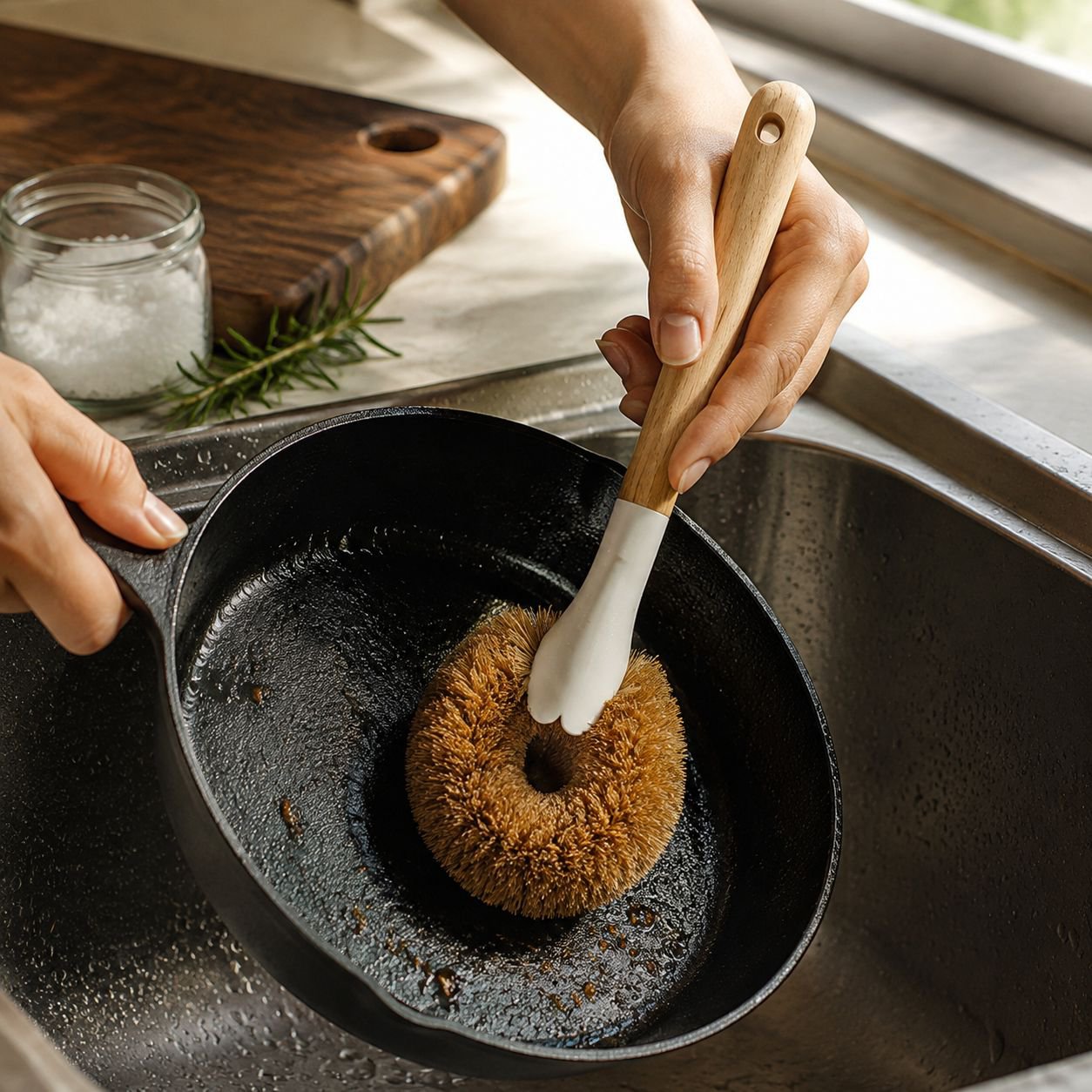 Heavy-Duty Coconut Shell Cleaning Brush