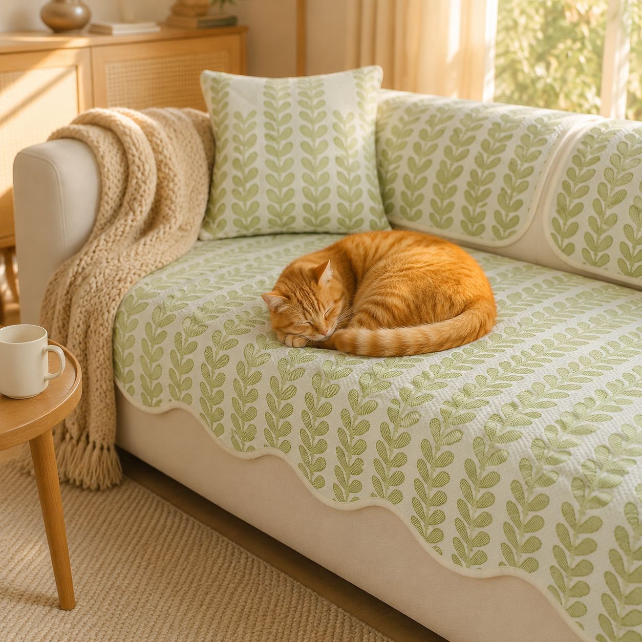 Anti-Skid Breathable Summer Ice Silk Sofa Pad