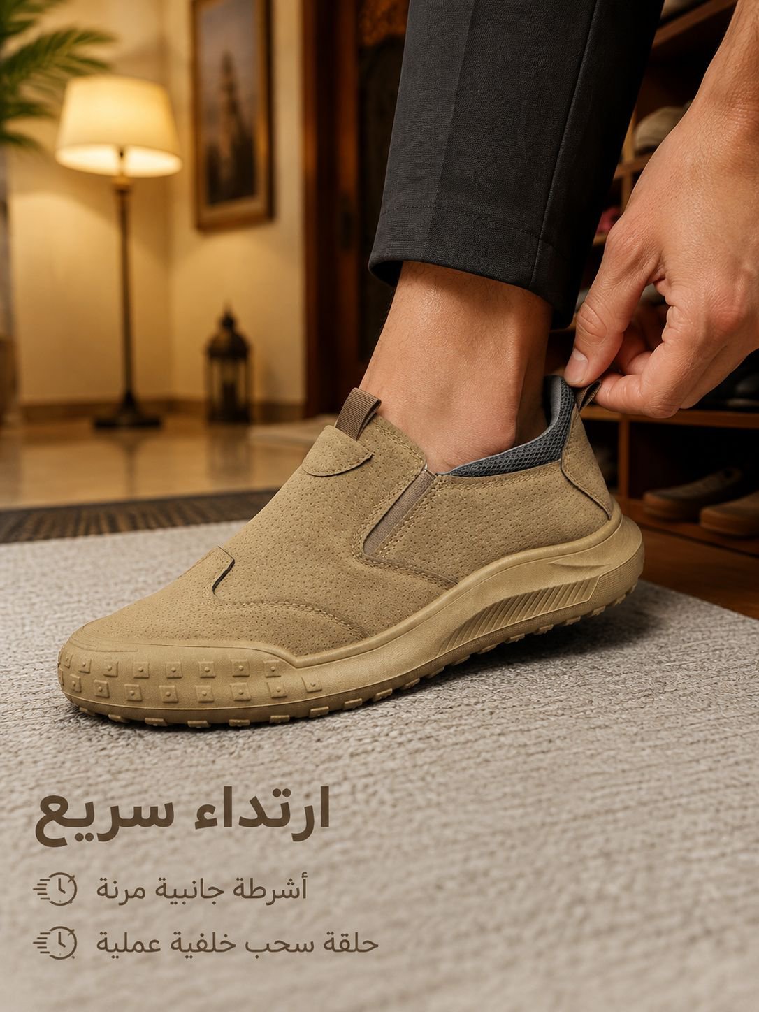 حذاء كاجوال مع نعل مقاوم للانزلاق والاهتراء