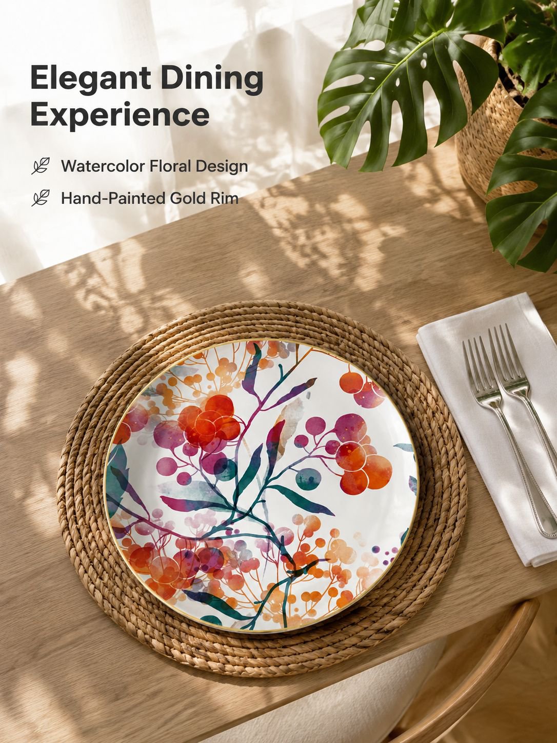 Plate flower ceramic tableware set