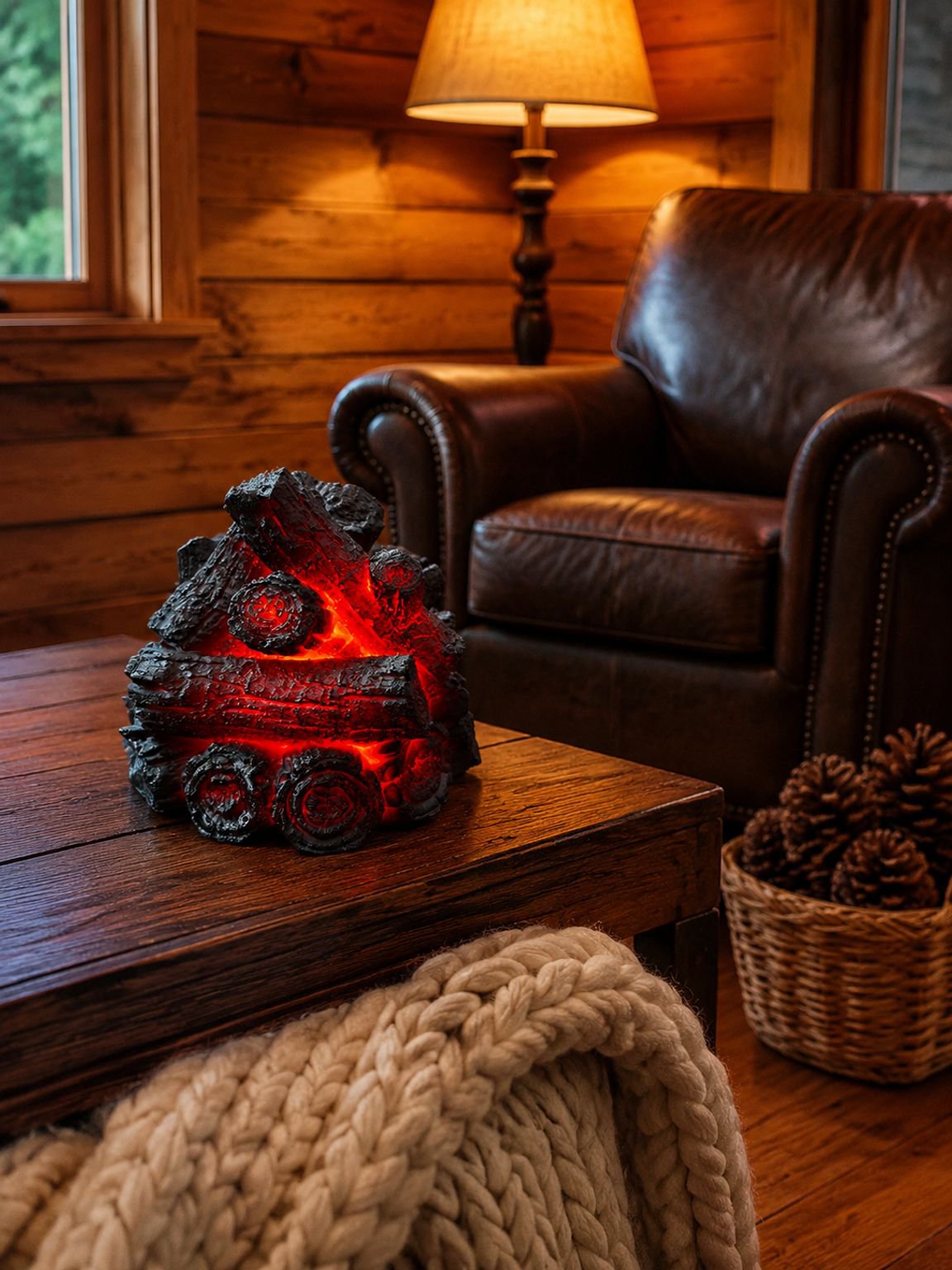 Portable LED flame atmosphere light for parties and events