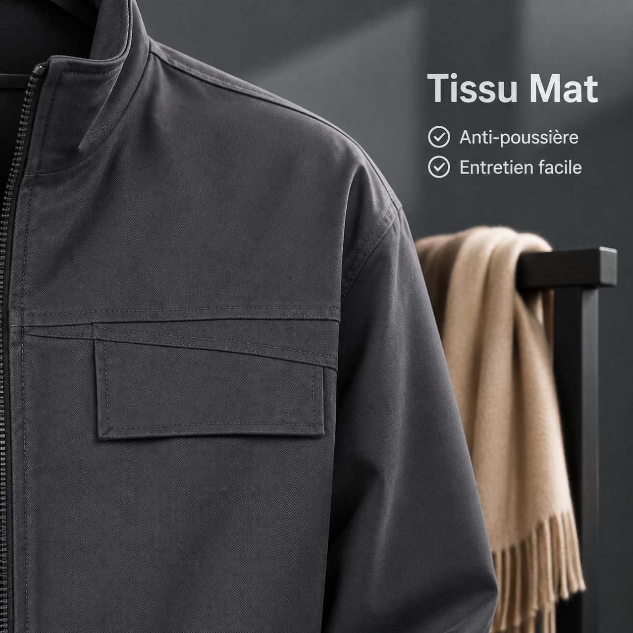 Veste homme col montant style japonais automne hiver