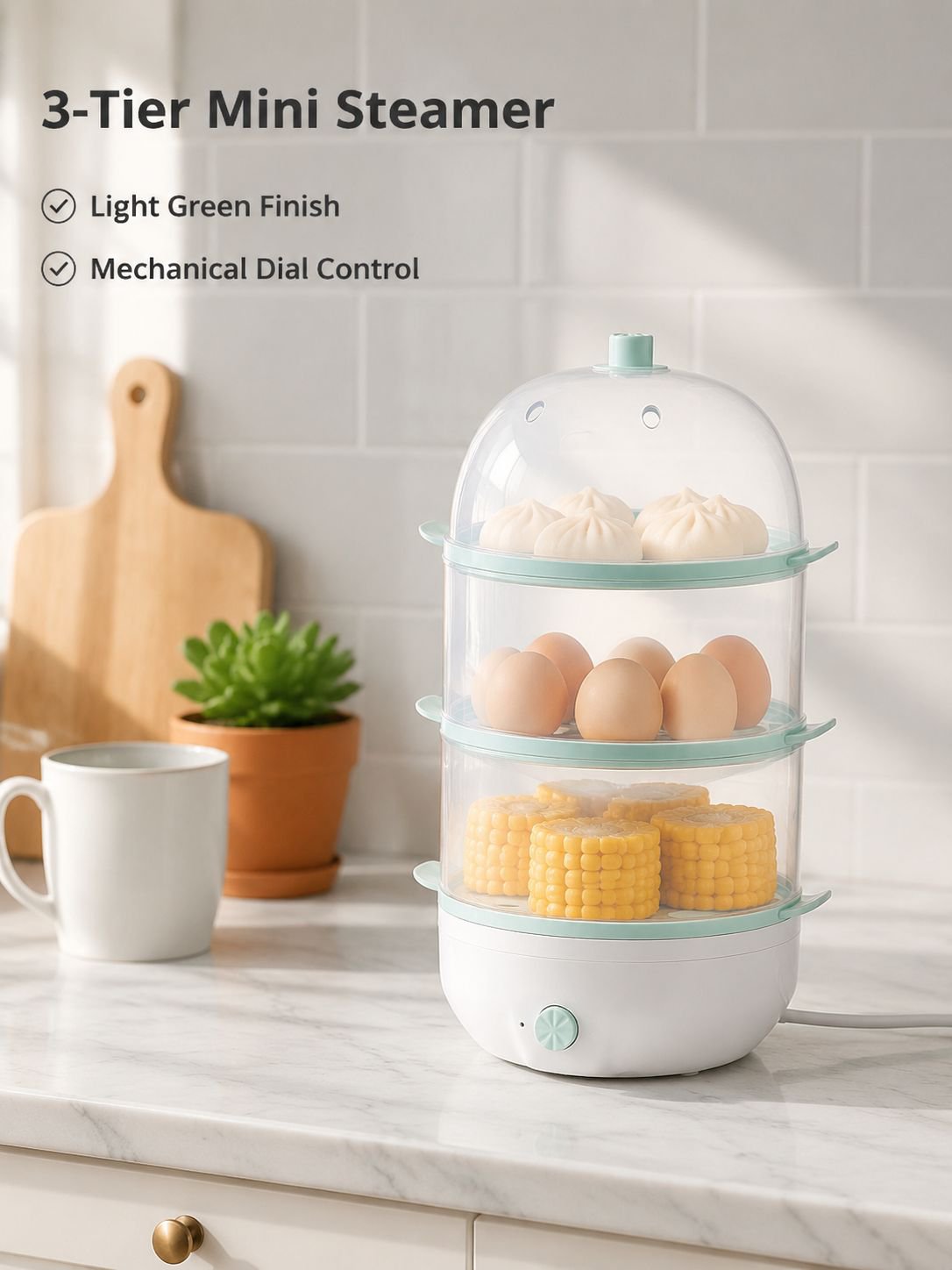 Multifunctional Mini Egg Steamer Automatic Power Off for Dormitory