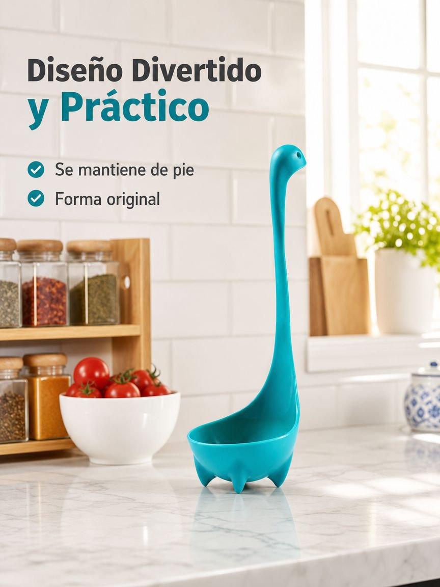 Cuchara de cocina antiescaldaduras con mango largo