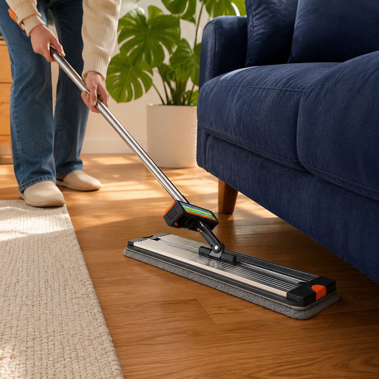 Joybos Microfiber Rotating Flat Mop Home Aluminum Alloy Floor Cleaning Set