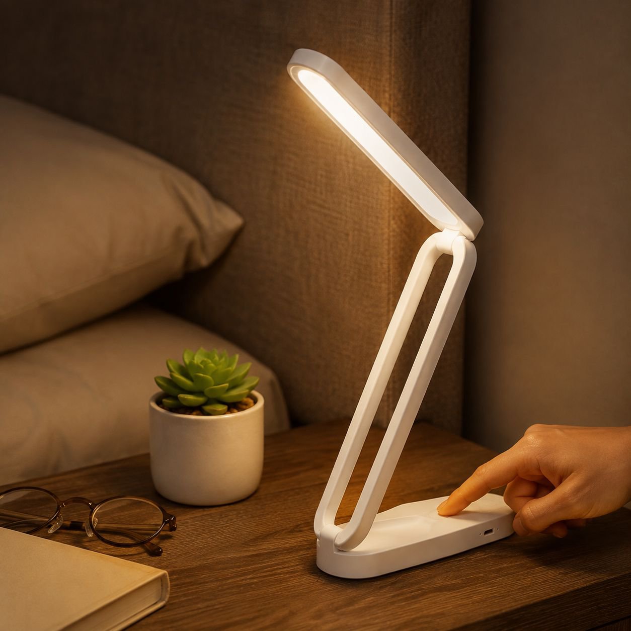 Lámpara de escritorio LED para proteger la vista, recargable y enchufable, para estudiantes