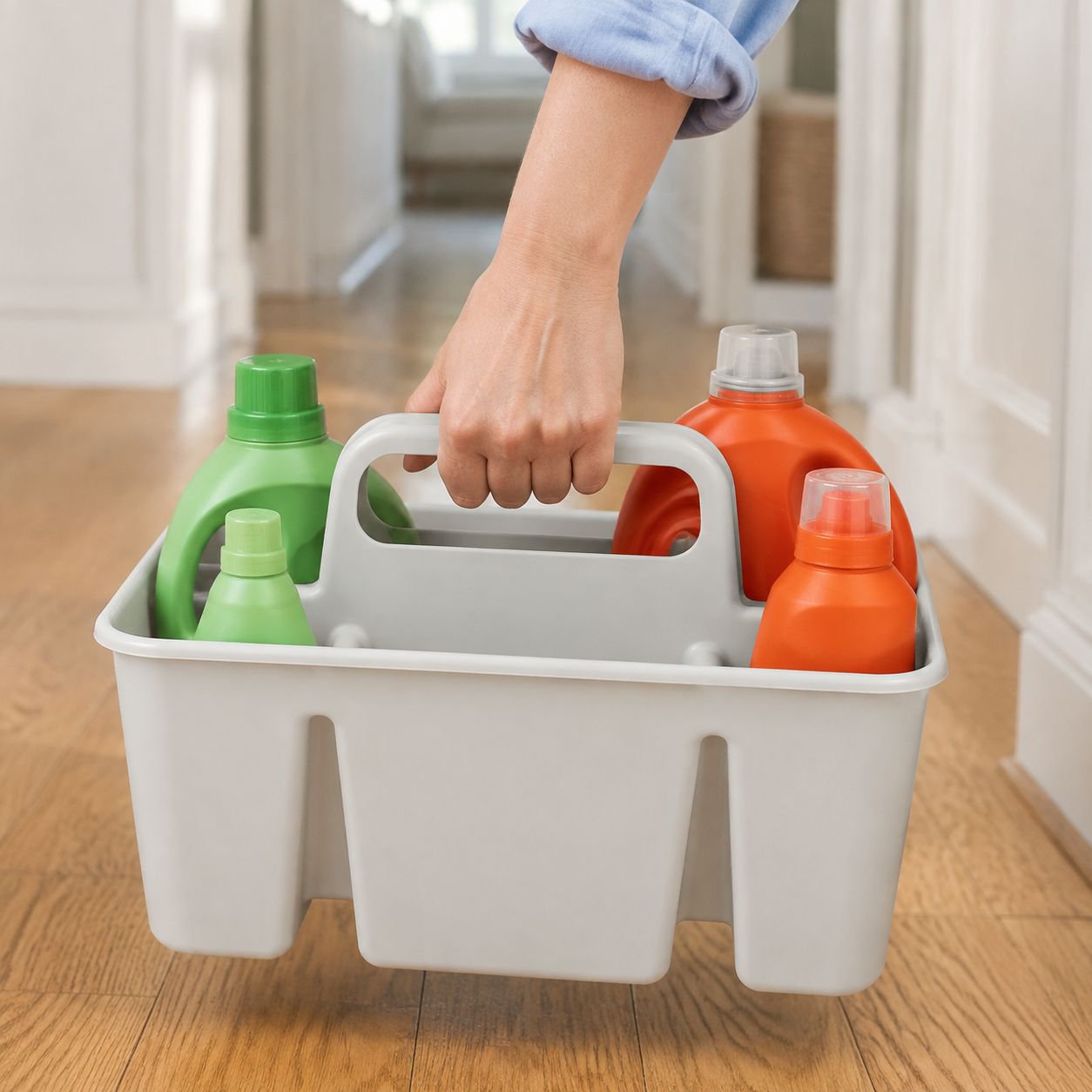Portable cleaning storage basket, household divider, sundrying basket, desktop storage bin, desktop 
