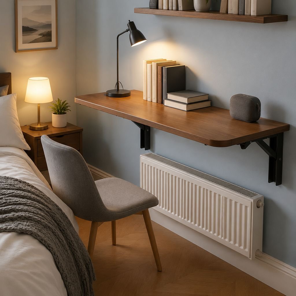 Easy-to-install foldable desk for small rooms