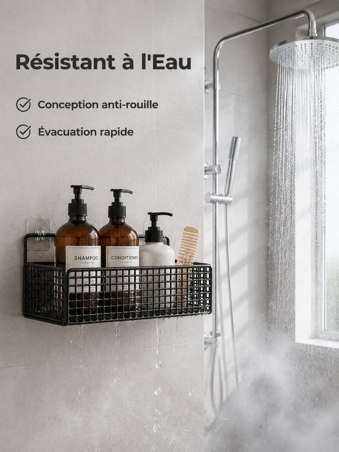 Étagère robuste et élégante assortie à tout style de salle de bain