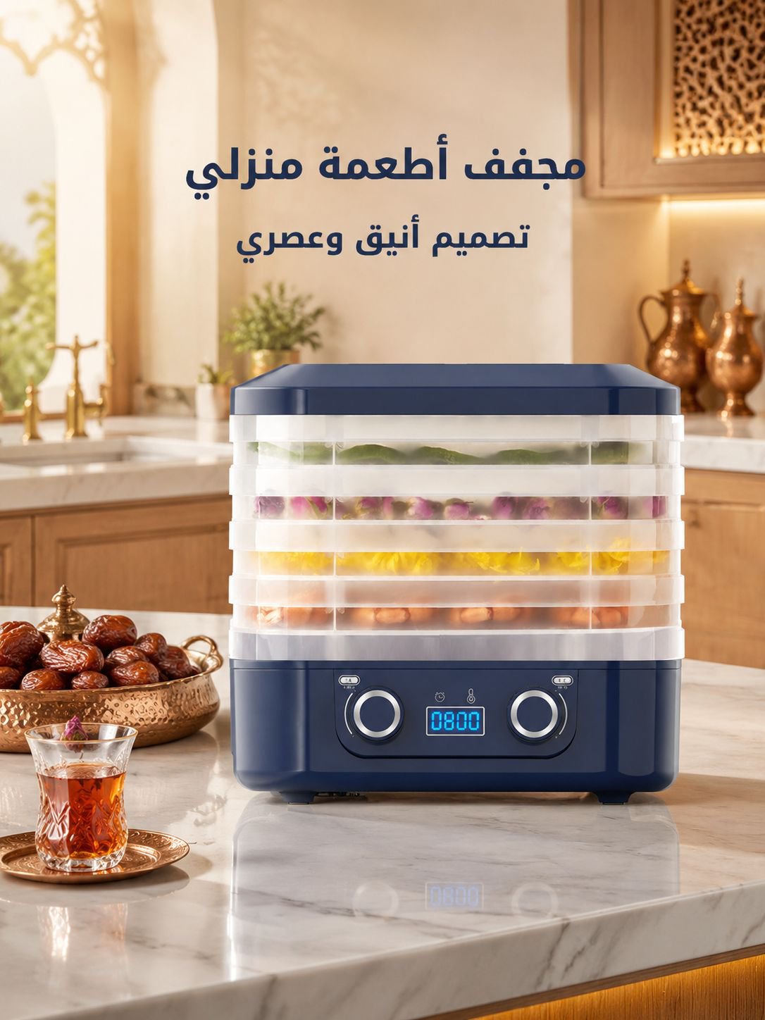 جهاز تجفيف الفواكه الأوتوماتيكي المنزلي